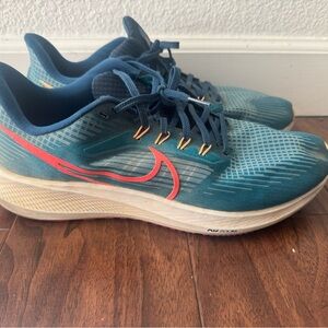 Nike Air Zoom Pegasus 39 Spruce Crimson Running Sneakers Men's 12.5